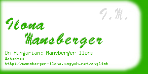 ilona mansberger business card